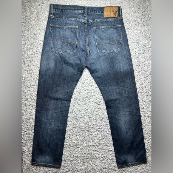 American Eagle Jeans Mens 32 x 32 Slim Straight Dark Wash 100% Cotton Denim Work - Picture 5 of 5